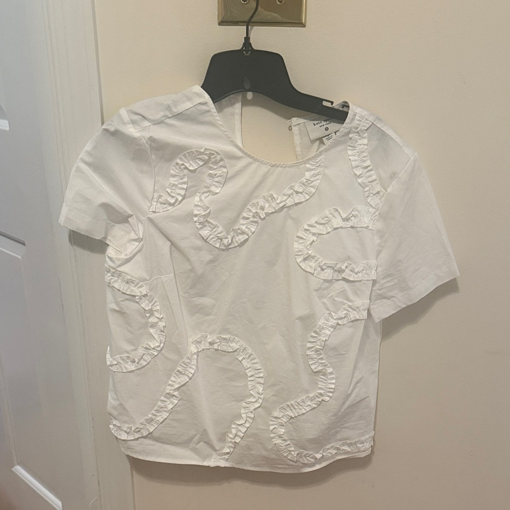 Kate Spade for Target White Ruffle Detail Blouse
